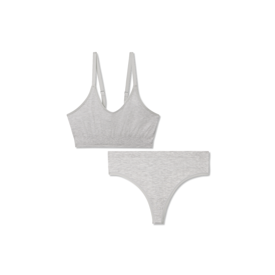 Women's Seamless Scoop Bralette + Thong Pack - Modern Layer Ease