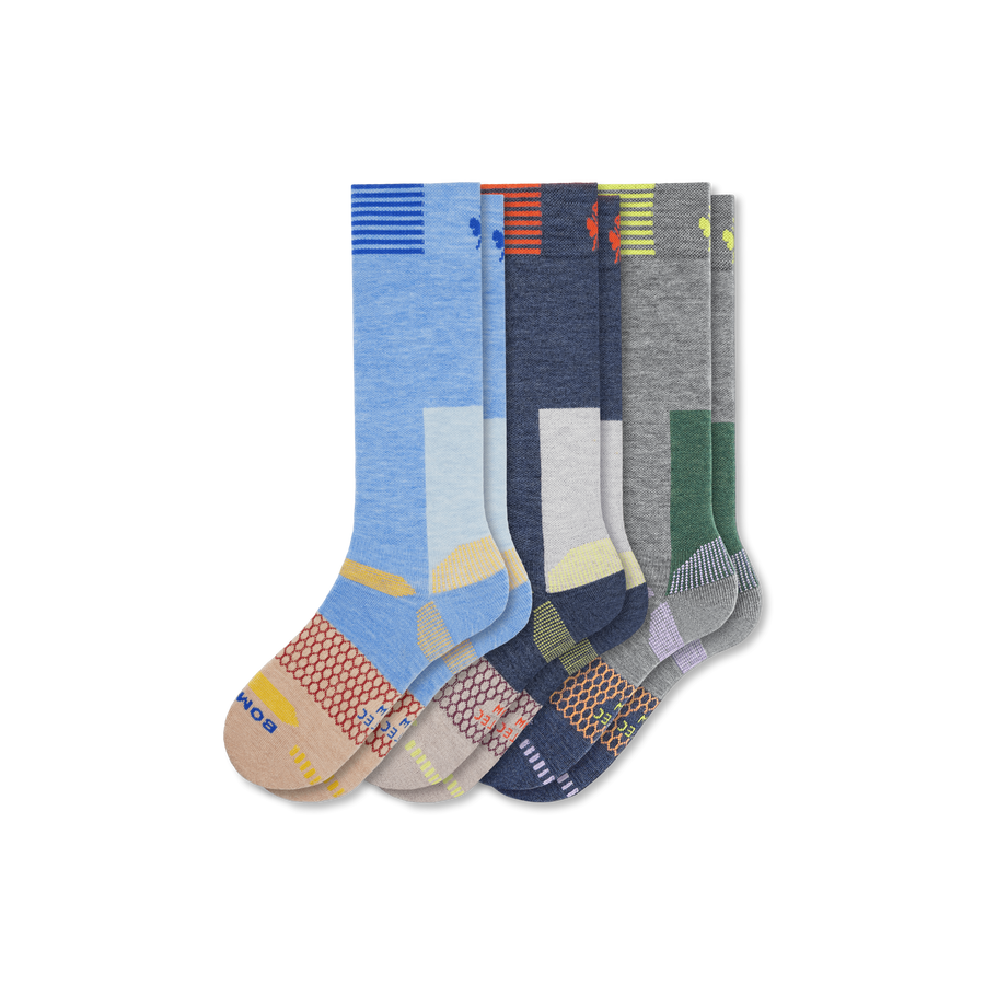Women's Full-Cushion Merino Wool Blend Ski & Snowboard Sock 3-Pack - Weekend Everyday Wear