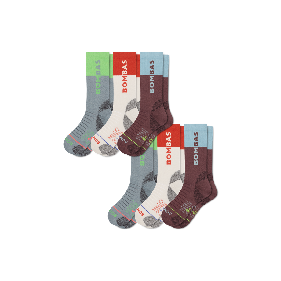 Men's Merino Wool Blend Hiking Calf Sock 6-Pack - Modern Everyday Pair