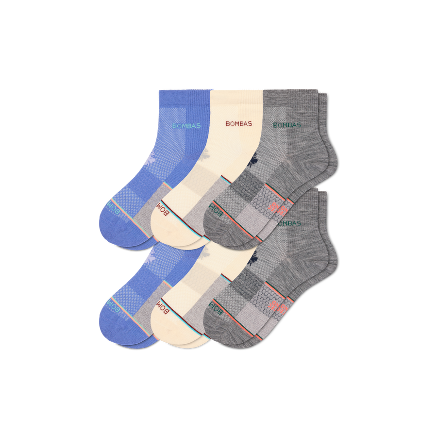 Women's UltraLite Sport Merino Wool Blend Quarter Sock 6-Pack - Comfort Shift Rotation